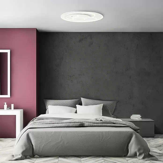 LED-Deckenleuchte Circon - 50 W, L x B x H: 50 x 50 x 9,1 cm, Titan, Warmweiß - Stimmungsaufnahme