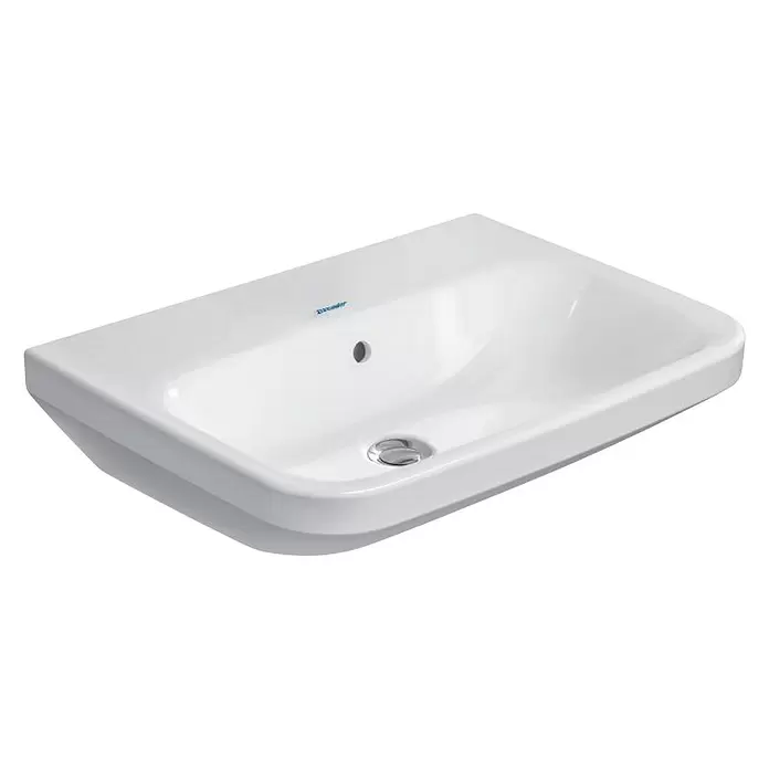 Duravit DuraStyle Waschtisch Med - 60 x 44 cm, Mit schmutzabweisender Glasur, Hahnloch: Ohne, Ohne Überlauf, Weiß - Diagonale Ansicht