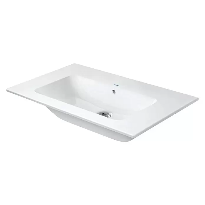 Duravit ME by Starck Waschtisch Typ 1 - 103 x 49 cm, Ohne Spezialglasur, Hahnloch: Ohne, Mit Überlauf, Weiß - Diagonale Ansicht
