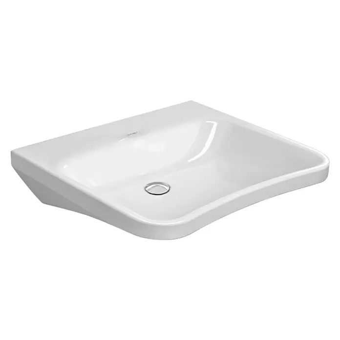 Duravit DuraStyle Waschtisch Vital - 65 x 57 cm, Mit schmutzabweisender Glasur, Hahnloch: Ohne, Ohne Überlauf, Weiß - Diagonale Ansicht