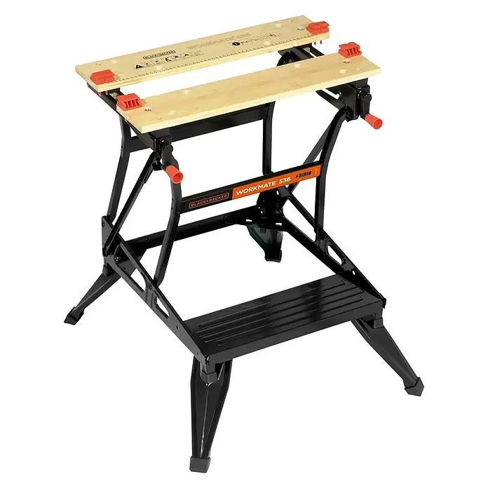 Black+Decker Werkbank Workmate WM536-XJ - Draagkracht: 160 kg, Afmeting ingeklapt: 61 x 74 x 19,5 cm - Diagonaal zicht