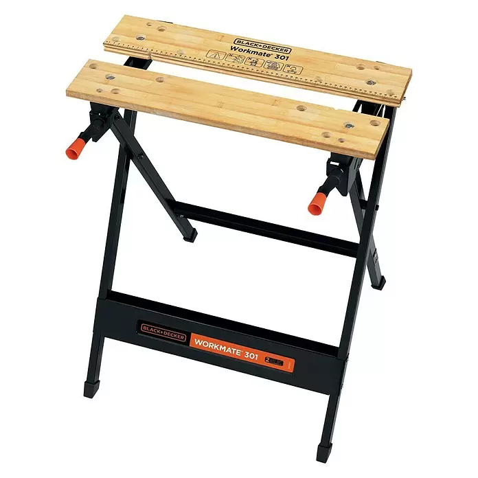 Black+Decker Werkbank WM301-XJ - Draagkracht: 160 kg, Afmeting ingeklapt: 63 x 89 x 13 cm - Diagonaal zicht