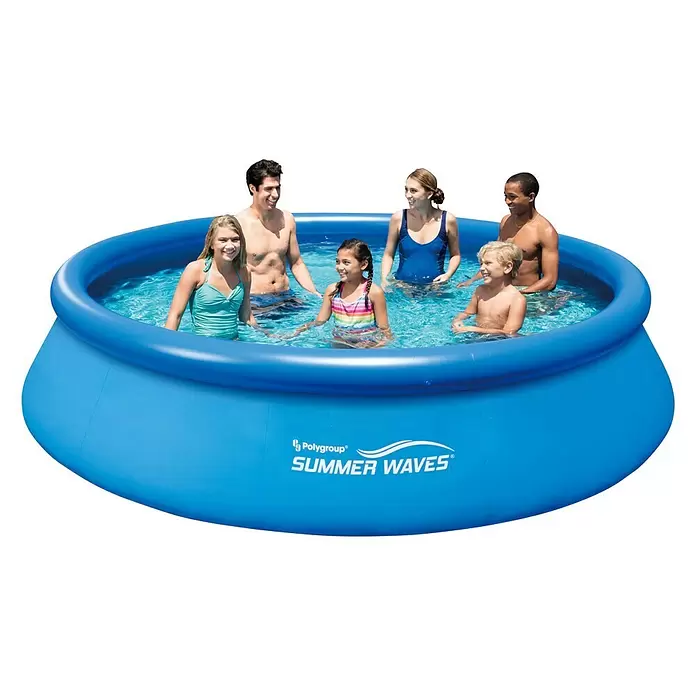 Piscina hinchable Summer Waves - Ø x Al: 396 x 84 cm, 7.146 l, Azul - Producto en uso