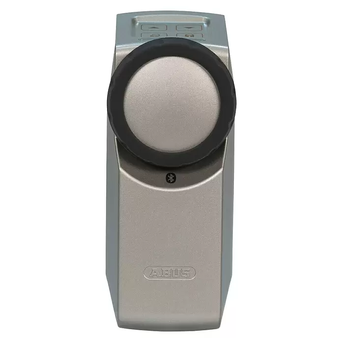 Abus HomeTec Pro Funk-Türschlossantrieb CFA3100S - Silber, L x B x H: 66 x 51 x 138 mm, Einsatzbereich: Hauseingangstür - Vorderansicht