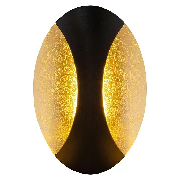 Globo LED-Wandleuchte Alexandra - 6 W, Schwarz/Gold, Warmweiß - Vorderansicht