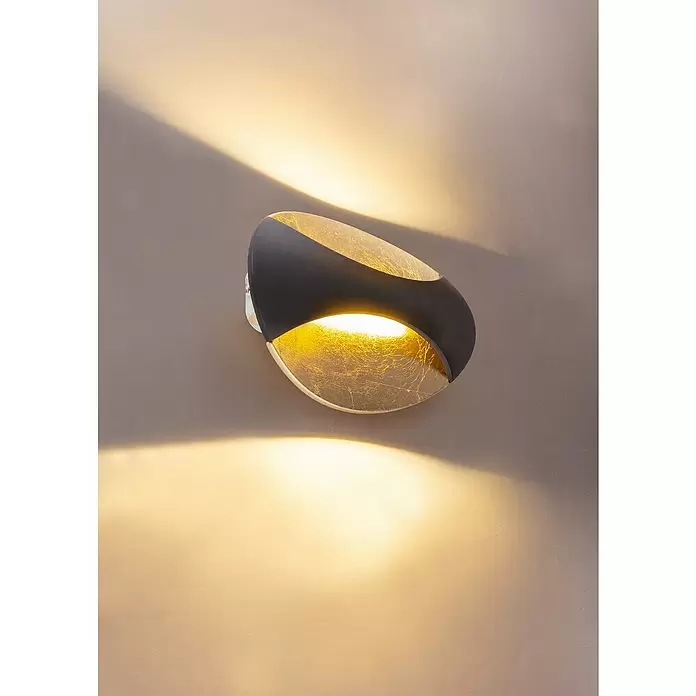 Globo LED-Wandleuchte Alexandra - 6 W, Schwarz/Gold, Warmweiß - Stimmungsaufnahme