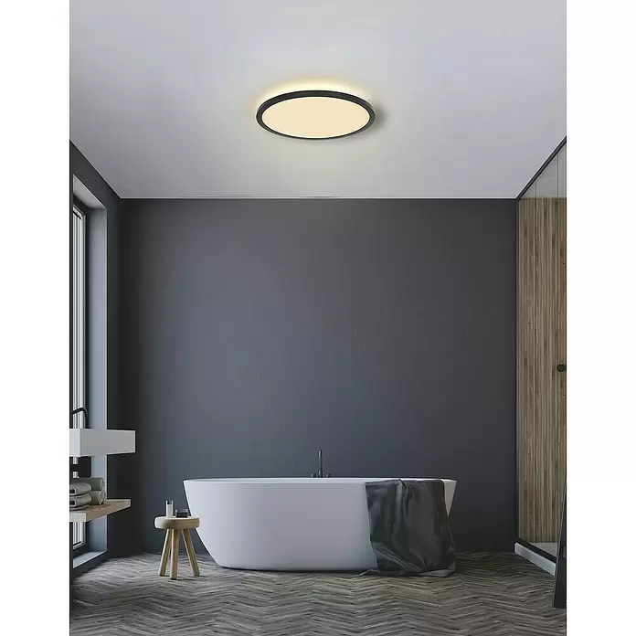 Globo LED mennyezeti lámpa kerek - 24 W, Fekete, fehér, opál, Meleg fehér - Hangulatos felvétel