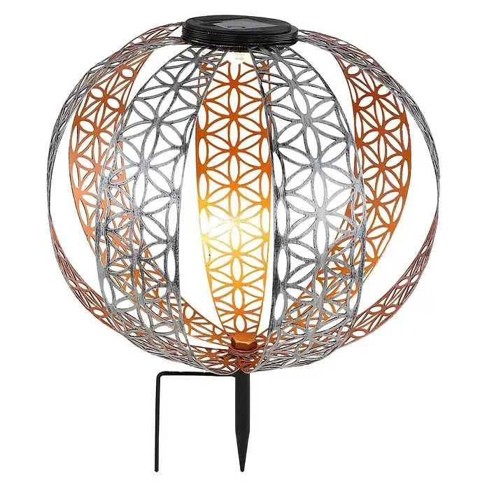 Globo Solarleuchte - Erdspieß, Warmweiß, Ø x H: 30 x 41 cm - Vorderansicht