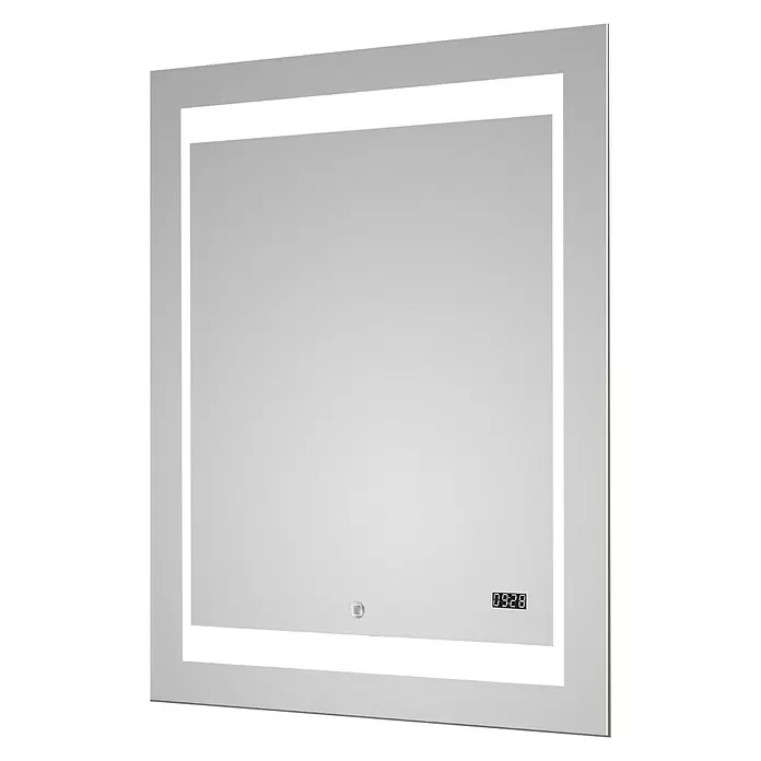 DSK LED-Lichtspiegel Silver Futura - 70 x 90 cm, Sensorschalter - Vorderansicht