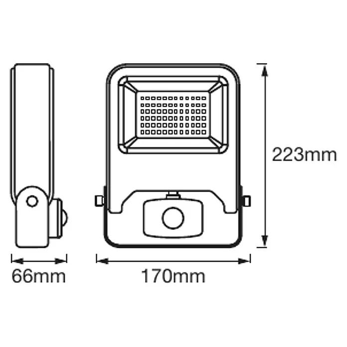 Ledvance LED-Strahler Endura Flood - Weiß, Sensor, 30 W, IP44 - Skizze