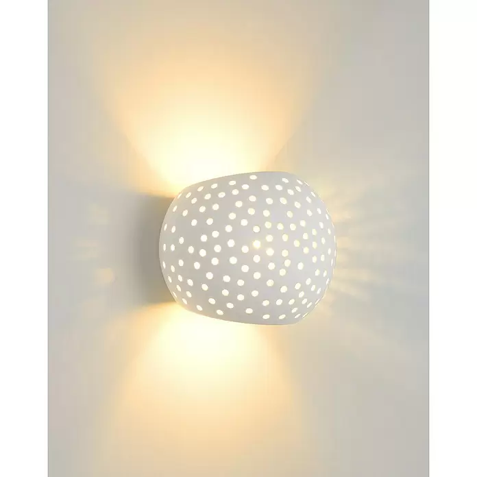 Lucide Gipsy Wandleuchte - 40 W, L x B x H: 13 x 15 x 12,8 cm, Weiß, G9, Strukturiert - Stimmungsaufnahme