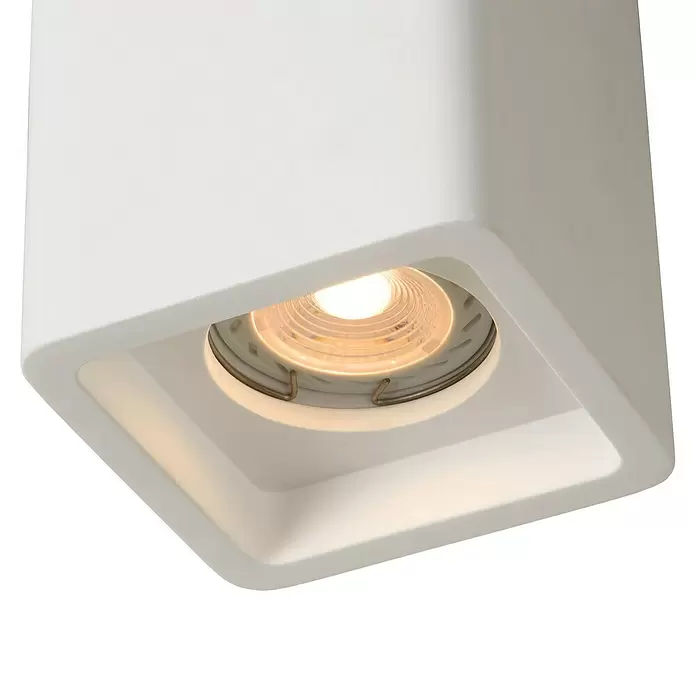 Lucide Gipsy Deckenleuchte - 35 W, L x B x H: 9 x 9 x 13,5 cm, Weiß, GU10 - Detailaufnahme