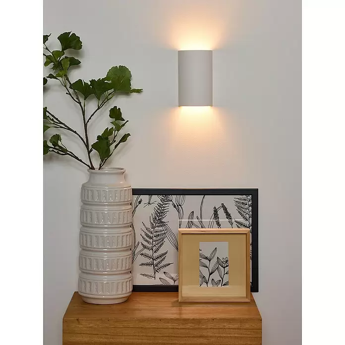 Lucide Gipsy Wandleuchte - 40 W, L x B x H: 13 x 15 x 12,8 cm, Weiß, G9 - Stimmungsaufnahme