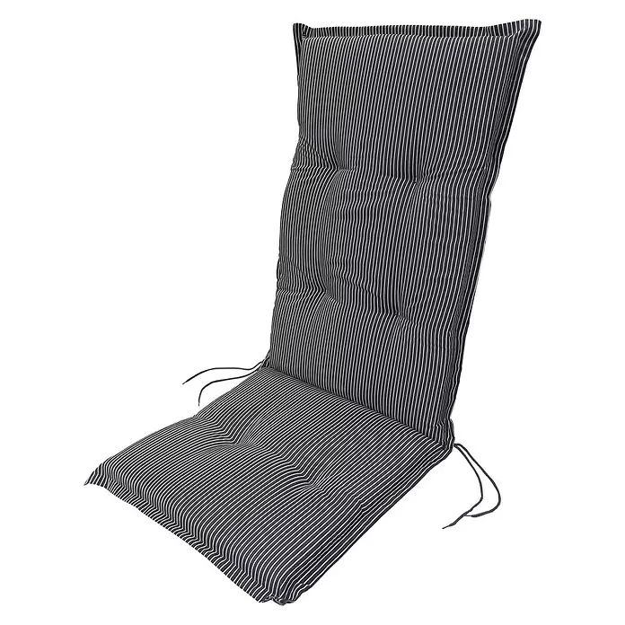 Sun Garden Hochlehner-Auflage Naxos - Anthrazit, 117 x 49 x 6 cm, Baumwoll-Polyester-Mischgewebe - Diagonale Ansicht