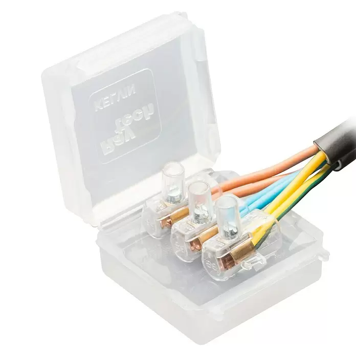 RayTech Kabelverbinder-bescherming - Transparant, 1 st., l x b x h: 30 x 45 x 45 mm - Diagonaal zicht