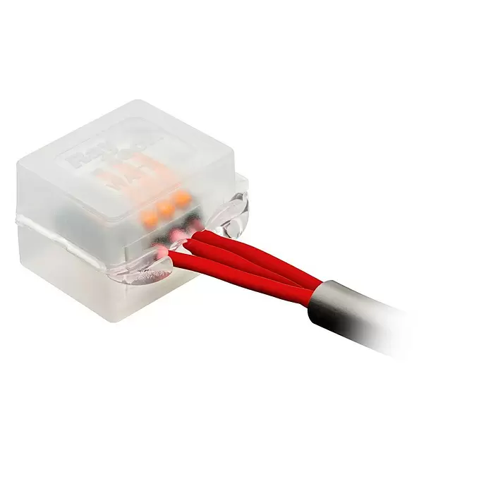 RayTech Kabelverbinder-bescherming - Transparant, 2 st., l x b x h: 26 x 30 x 38 mm - Diagonaal zicht