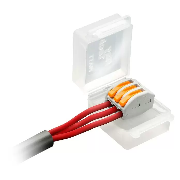 RayTech Kabelverbinder-bescherming - Transparant, 2 st., l x b x h: 26 x 30 x 38 mm - Diagonaal zicht