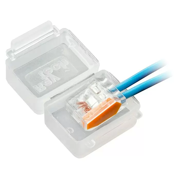 RayTech Kabelverbinder-bescherming - Transparant, 4 st., l x b x h: 23 x 30 x 24 mm - Diagonaal zicht