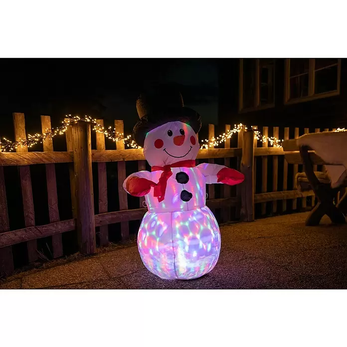 Sneeuwpop - Hoogte: 120 cm, Polyester, Led - Sfeeropname