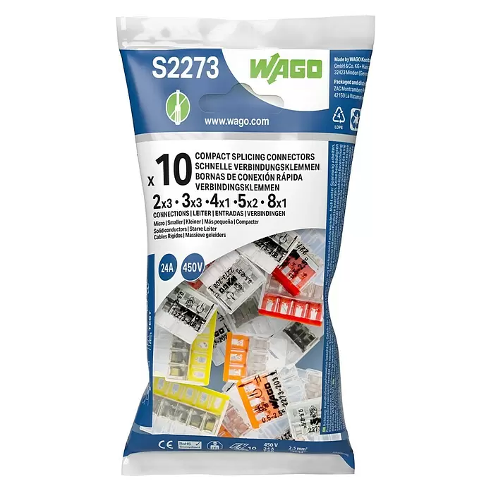 Wago Lasklem Mix - 10 st., Doorsnede: 0,5 - 2,5 mm² - Vooraanzicht