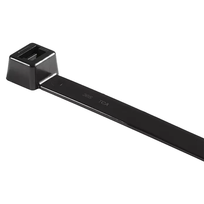 HellermannTyton Kabelbinders - l x b: 100 x 2,5 mm, Zwart, 50 st. - Close-up