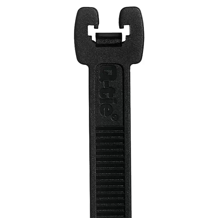 HellermannTyton Kabelbinders - l x b: 105 x 2,6 mm, 100 st., Zwart - Close-up