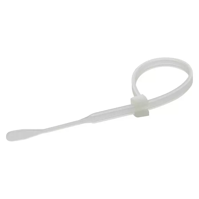 HellermannTyton Kabelbinders - l x b: 105 x 2,6 mm, 100 st., Wit - Diagonaal zicht