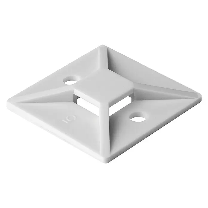 HellermannTyton Kabelklemmen - l x b: 19 x 19 mm, Wit, 10 st. - Diagonaal zicht