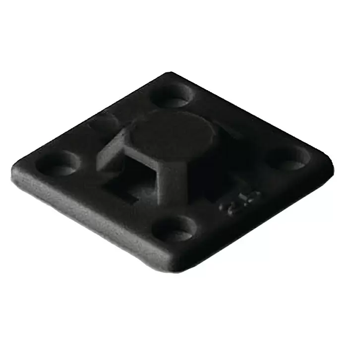 HellermannTyton Kabelklemmen - l x b: 19 x 19 mm, Zwart, 10 st. - Diagonaal zicht
