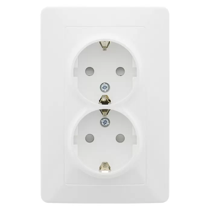 Siemens DELTA Viva Stopcontact 2-voudig - Wit - Vooraanzicht