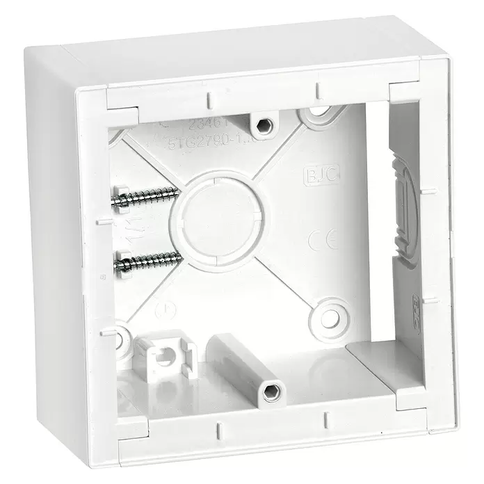 Siemens DELTA Viva Opbouwwanddoos - Wit - Diagonaal zicht