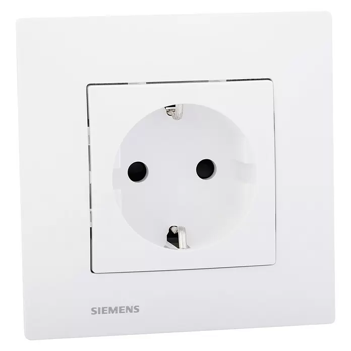 Siemens DELTA Viva Stopcontact - Wit - Vooraanzicht