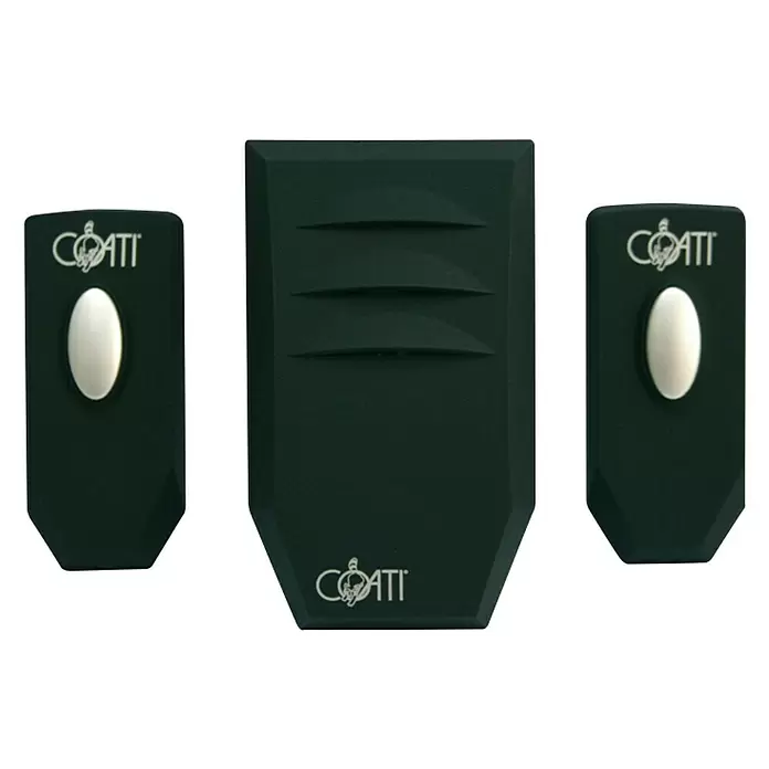 Coati Timbre para puerta Portátil y pulsadores - Negro - Vista frontal