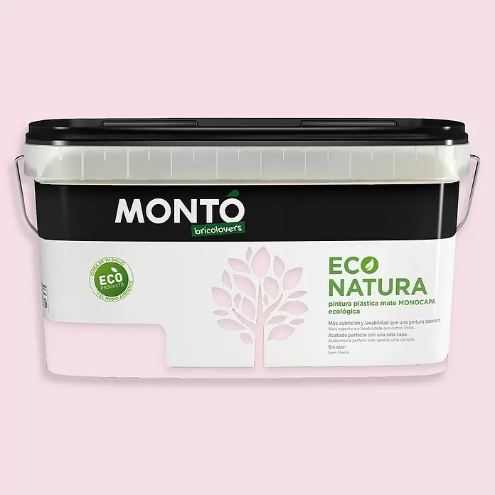 Montó Bricolovers Pintura para paredes Econatura - Rosa suave, 4 l, Mate - Vista frontal