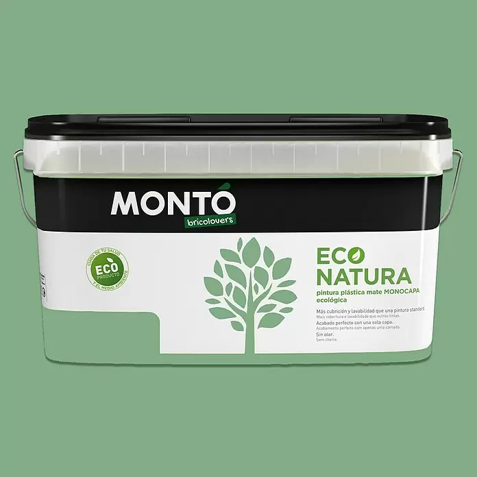 Montó Bricolovers Pintura para paredes Econatura - Wasabi, 4 l, Mate - Vista frontal