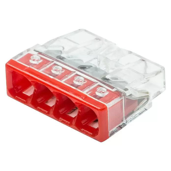 Wago Lasklem - 0,5 - 2,5 mm², 10 st., 4 st. - Diagonaal zicht