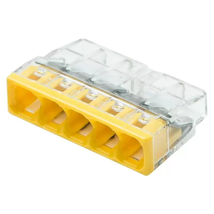 Wago Lasklem - 100 st., Aantal kabels: 5 st., 0,5 - 2,5 mm² - Diagonaal zicht