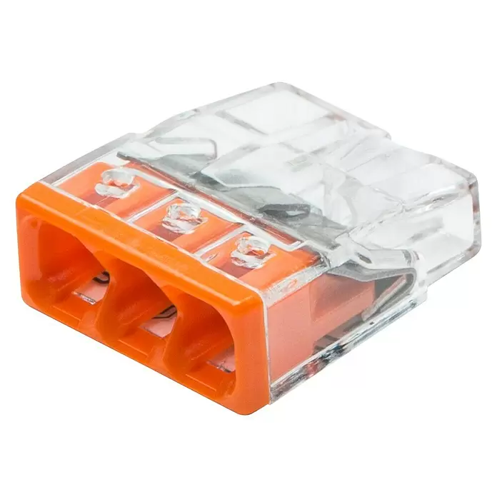 Wago Lasklem - 100 st., Aantal kabels: 3 st., 0,5 - 2,5 mm² - Diagonaal zicht