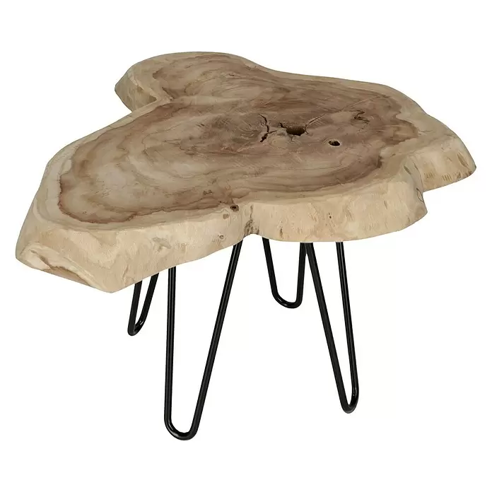 Baumscheibe - Teak, Unbehandelt, Durchmesser: 45 cm - 50 cm - Diagonale Ansicht