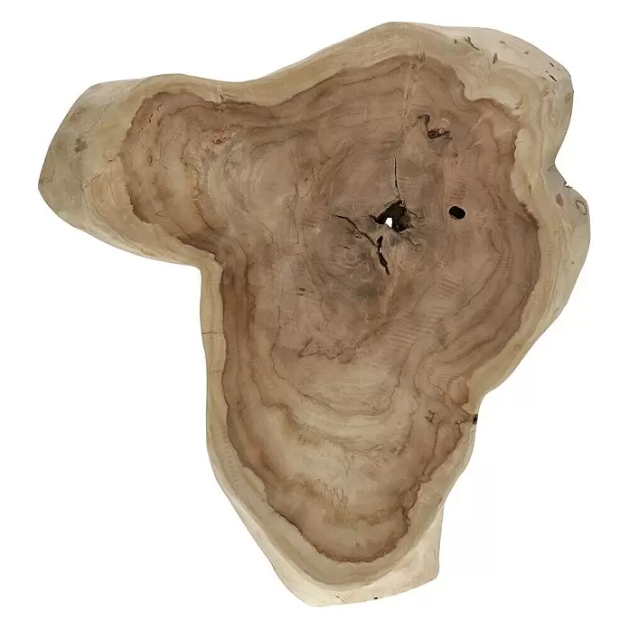 Baumscheibe - Teak, Unbehandelt, Durchmesser: 45 cm - 50 cm - Draufsicht