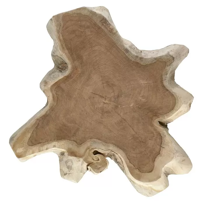 Baumscheibe - Teak, Unbehandelt, Durchmesser: 45 cm - 50 cm - Draufsicht