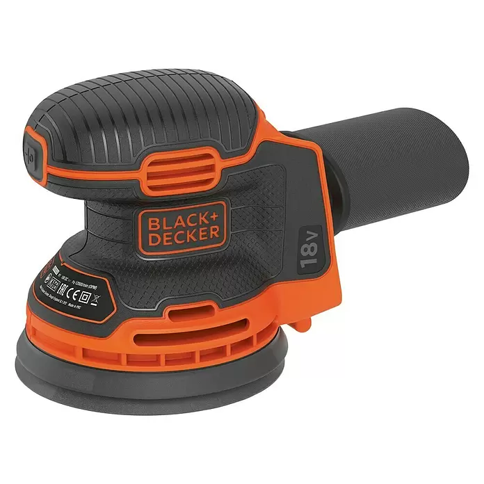 Black+Decker Accu-excenterschuurmachine BDCROS18N - 125 mm - Diagonaal zicht
