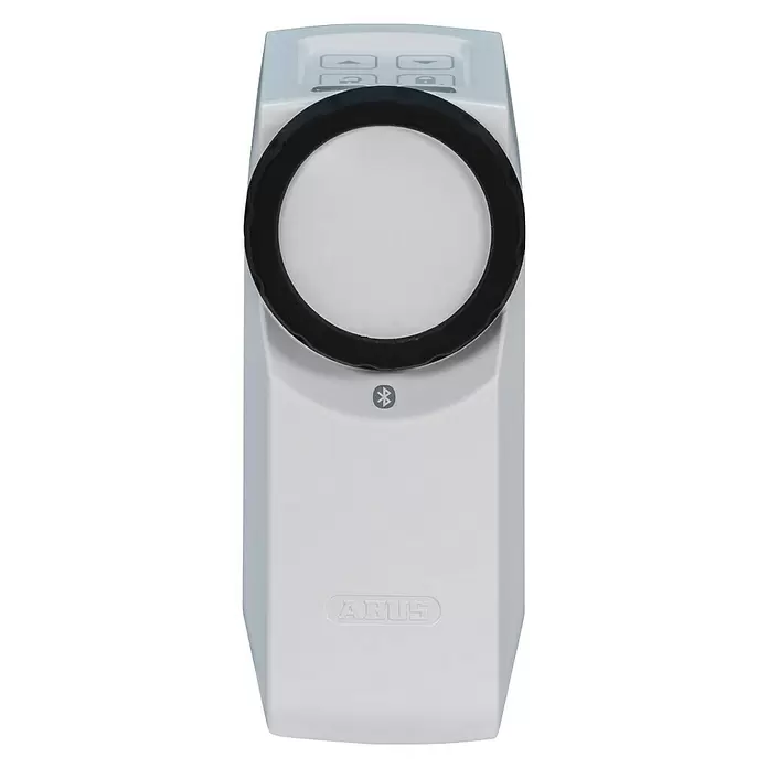 Abus HomeTec Pro Funk-Türschlossantrieb CFA 3100W - Weiß, L x B x H: 66 x 51 x 138 mm, Einsatzbereich: Hauseingangstür - Vorderansicht