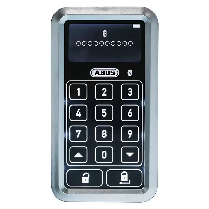 Abus HomeTec Pro Funk-Tastatur CFT 3100S - L x B x H: 29 x 78 x 142 mm, Passend für: Abus HomeTec Pro Funk-Türschlossantrieb CFA3100, Silber - Vorderansicht