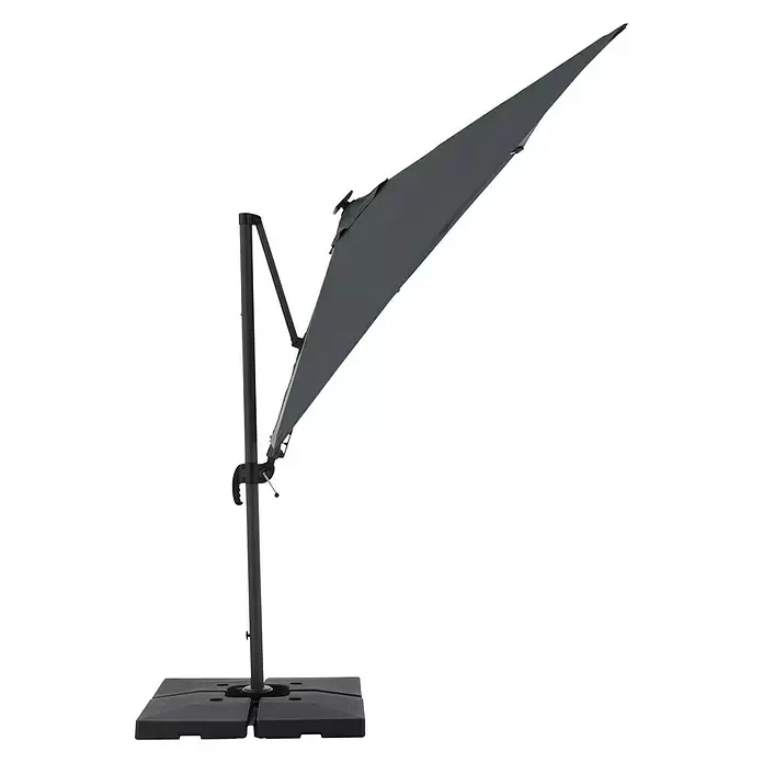 Derby Ravenna LED-Sonnenschirm AX - Anthrazit, L x B: 246 x 246 cm - Rechte Seitenansicht