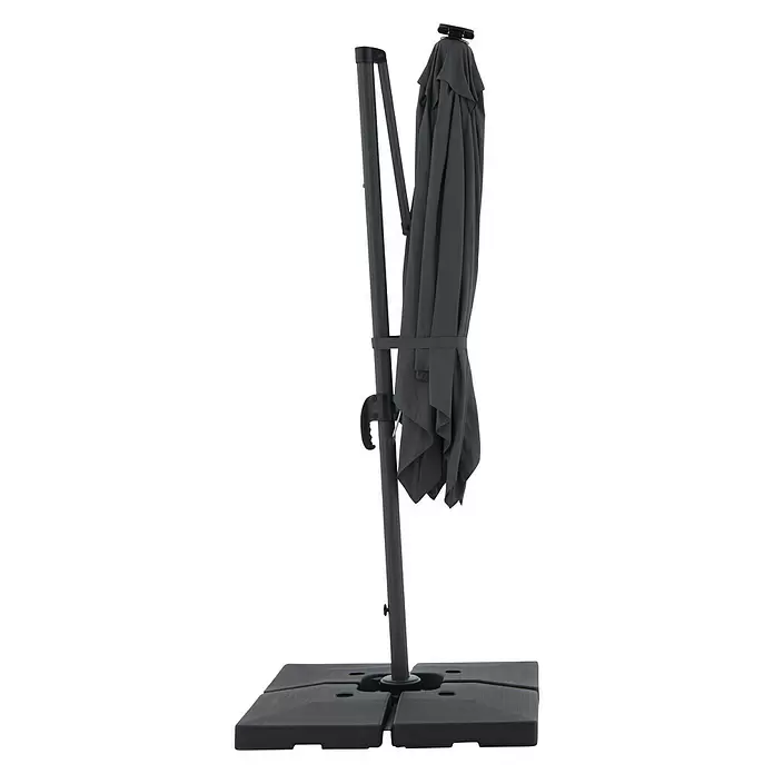 Derby Ravenna LED-Sonnenschirm AX - Anthrazit, L x B: 246 x 246 cm - Rechte Seitenansicht
