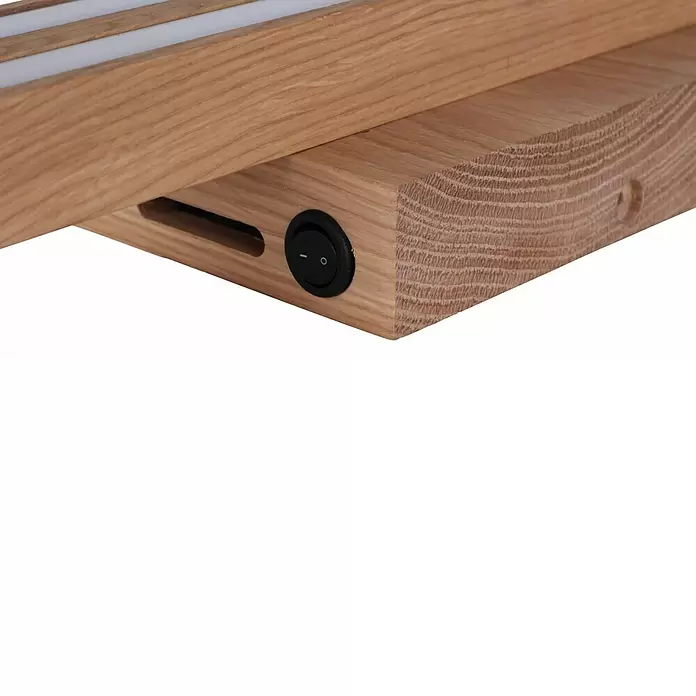 Spotlight LED-Deckenleuchte Linus - 18 W, L x B x H: 19,5 x 87,5 x 6,5 cm, Eiche, Warmweiß - Detailaufnahme
