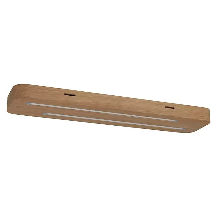 Spotlight LED-Deckenleuchte Neele - 12 W, L x B x H: 13 x 55 x 3,5 cm, Eiche, Warmweiß - Diagonale Ansicht