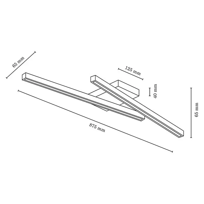 Spotlight LED-Deckenleuchte Linus - 18 W, L x B x H: 19,5 x 87,5 x 6,5 cm, Eiche, Warmweiß - Skizze