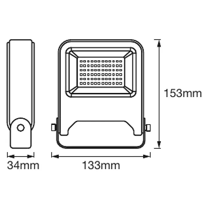 Ledvance LED-Strahler Endura Flood - Anthrazit, 20 W, IP65 - Skizze